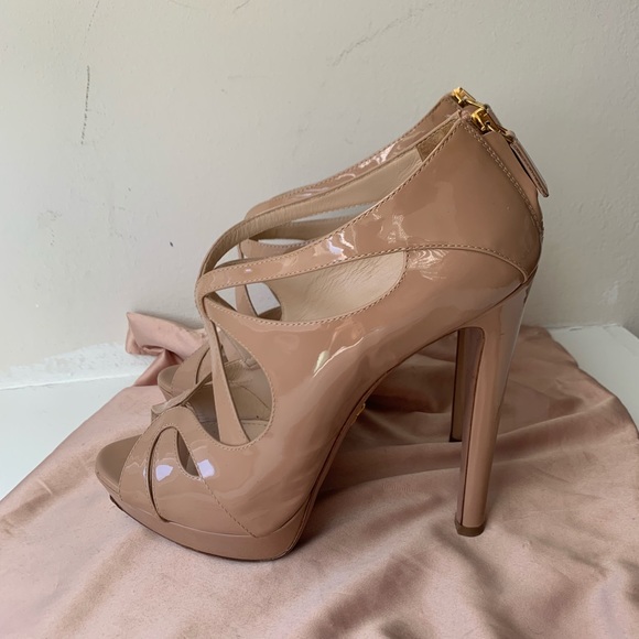 Prada Nude Patent Cutout Platform - Picture 4 of 5